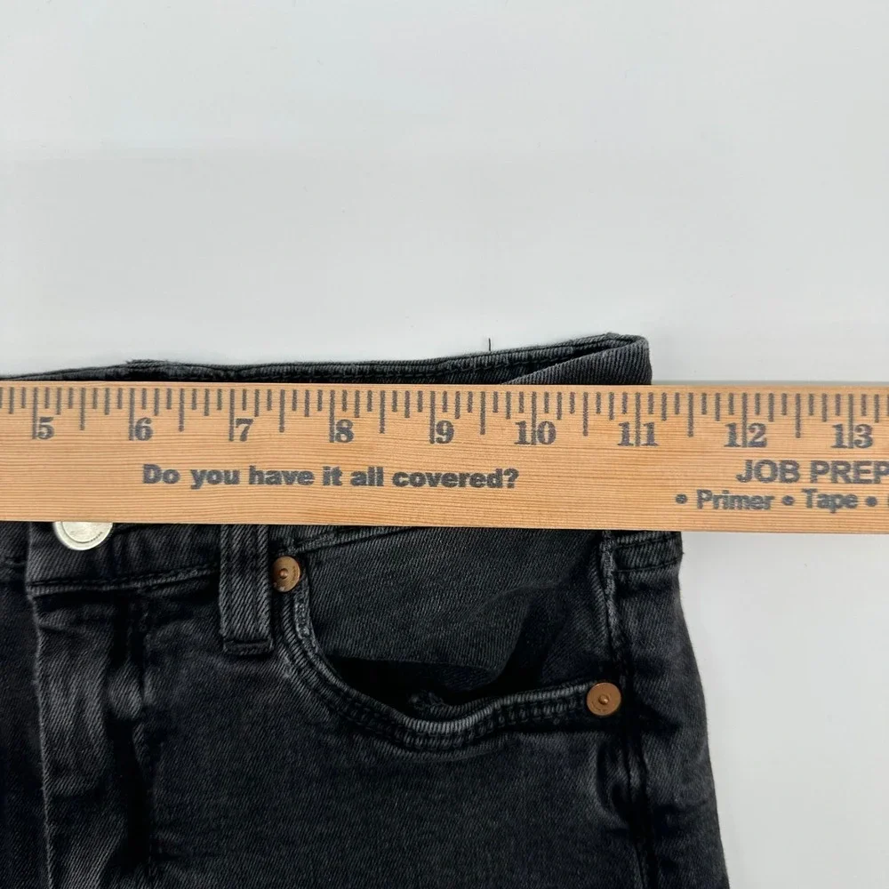 Blank NYC The Mini Franklin Jeans Girls 10 Black‎ Denim Ribcage Wide Leg Raw Hem